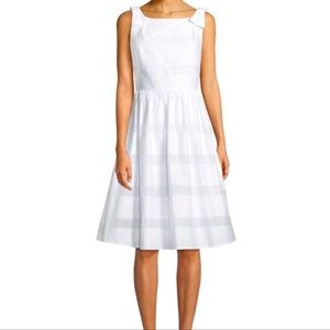 Kate Spade White Bow-Strap Fit & Flare Dress